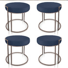 Puff Redondo Base Industrial Cobre Kit 4 Love Suede D03 - D'r