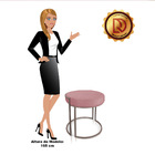 Puff Redondo Base Industrial Cobre Kit 4 Love Suede D03 - D'r