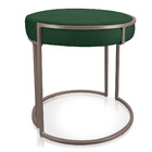 Puff Redondo Base Industrial Cobre Kit 4 Love Suede Verde D03