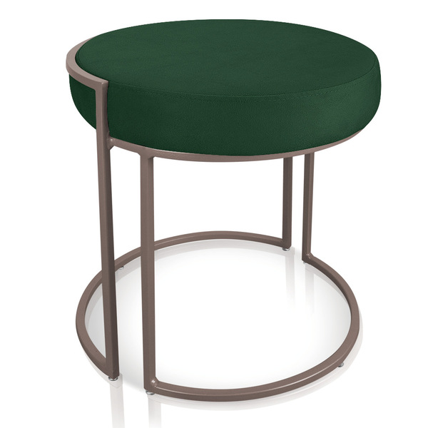 Puff Redondo Base Industrial Cobre Love Suede D03 - D'rossi -