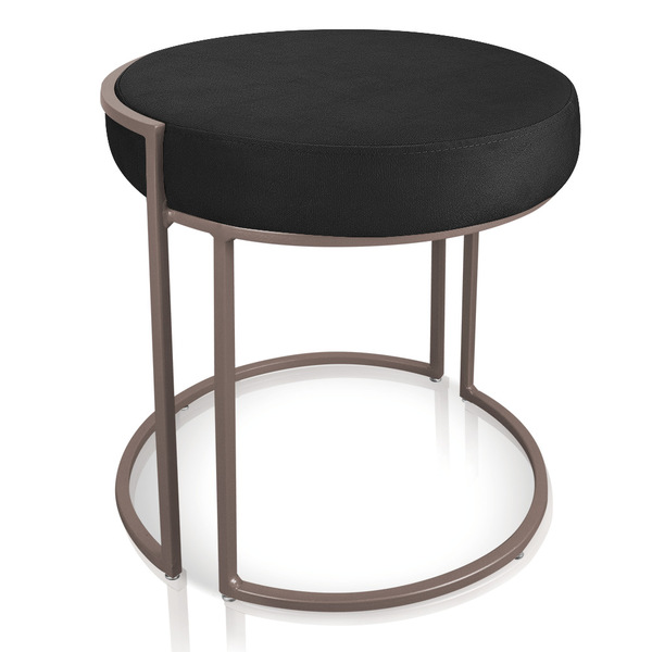 Puff Redondo Base Industrial Cobre Love Suede D03 - D'rossi -