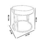 Puff Redondo Base Industrial Preto Kit 2 Love Suede Azul Mari