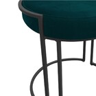 Puff Redondo Base Industrial Preto Kit 2 Love Suede - Azul Pa