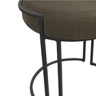 Puff Redondo Base Industrial Preto Kit 2 Love Suede - Marrom