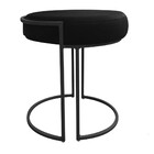 Puff Redondo Base Industrial Preto Kit 2 Love Suede - Preto