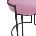 Puff Redondo Base Industrial Preto Kit 2 Love Suede - Rosa Be