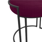 Puff Redondo Base Industrial Preto Kit 2 Love Suede - Vinho