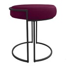 Puff Redondo Base Industrial Preto Kit 2 Love Suede - Vinho