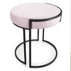 Puff Redondo Base Industrial Preto Kit 4 Love Suede D03 - D'r