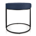 Puff Redondo Base Industrial Preto Kit 4 Love Suede D03 - D'r