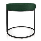 Puff Redondo Base Industrial Preto Kit 4 Love Suede D03 - D'r