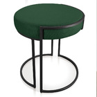 Puff Redondo Base Industrial Preto Kit 4 Love Suede D03 - D'r