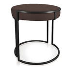 Puff Redondo Base Industrial Preto Love Suede D03 - D'rossi -