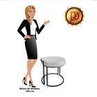 Puff Redondo Base Industrial Preto Love Suede D03 - D'rossi -