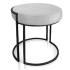 Puff Redondo Base Industrial Preto Love Suede D03 - D'rossi -