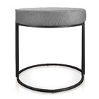 Puff Redondo Base Industrial Preto Love Suede Grafite D03 - D