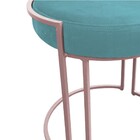 Puff Redondo Base Industrial Rosê Kit 2 Love Suede - Azul Tur