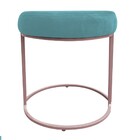 Puff Redondo Base Industrial Rosê Kit 2 Love Suede - Azul Tur