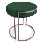 Puff Redondo Base Industrial Rosê Kit 2 Love Suede Verde D03