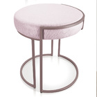 Puff Redondo Base Industrial Rosê Kit 4 Love Suede D03 - D'ro