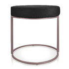 Puff Redondo Base Industrial Rosê Kit 4 Love Suede Preto D03