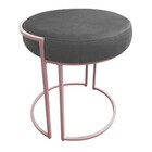 Puff Redondo Base Industrial Rosê Love Suede D03 - D'rossi -