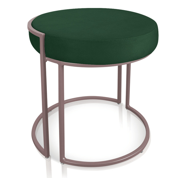 Puff Redondo Base Industrial Rosê Love Suede D03 - D'rossi -