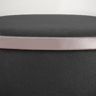 Puff Redondo Base Industrial Rosê Love Suede - Preto