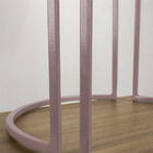 Puff Redondo Base Industrial Rosê Love Suede - Rose