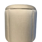 Puff Redondo Baú Não É Segredo Debrum Linho Bege 40x45 Ns0608
