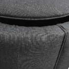 Puff Redondo Baú Não É Segredo Debrum Linho Chumbo 54x60 Ns06