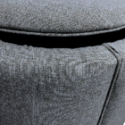 Puff Redondo Baú Não É Segredo Debrum Linho Cinza Vazado 40x4