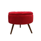 Puff Redondo Camélia Para Sala E Quarto Palito Suede Escolha