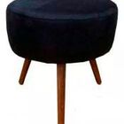 Puff Redondo Charme Suede Preto