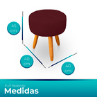 Puff Redondo Com Babado Para Sala E Quarto Veludo - Jylcrom -