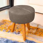 Puff Redondo Com Babado Para Sala E Quarto Veludo - Jylcrom -