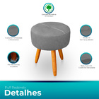 Puff Redondo Com Babado Para Sala E Quarto Veludo - Jylcrom -