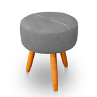 Puff Redondo Com Babado Para Sala E Quarto Veludo - Jylcrom -