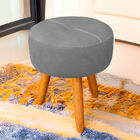 Puff Redondo Com Babado Para Sala E Quarto Veludo - Jylcrom -