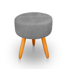 Puff Redondo Com Babado Para Sala E Quarto Veludo - Jylcrom -