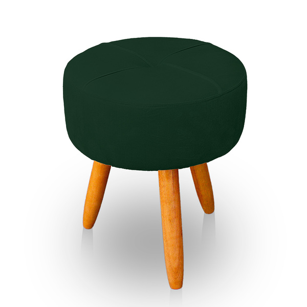 Puff Redondo Com Babado Para Sala E Quarto Veludo - Jylcrom -
