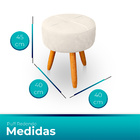 Puff Redondo Com Babado Para Sala E Quarto Veludo - Jylcrom -