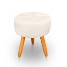 Puff Redondo Com Babado Para Sala E Quarto Veludo - Jylcrom -