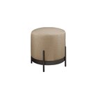 Puff Redondo Com Base De Ferro E Estofado Ágar Res_atr_linho_