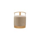 Puff Redondo Com Base Em Ferro Dourada E Estofado Áquila Res_