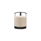 Puff Redondo Com Base Em Ferro E Estofado Áquila Res_atr_bege