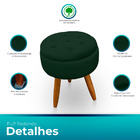 Puff Redondo Com Captonê Para Sala E Quarto Veludo - Jylcrom