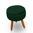 Puff Redondo Com Captonê Para Sala E Quarto Veludo - Jylcrom