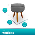 Puff Redondo Com Captonê Para Sala E Quarto Veludo - Jylcrom