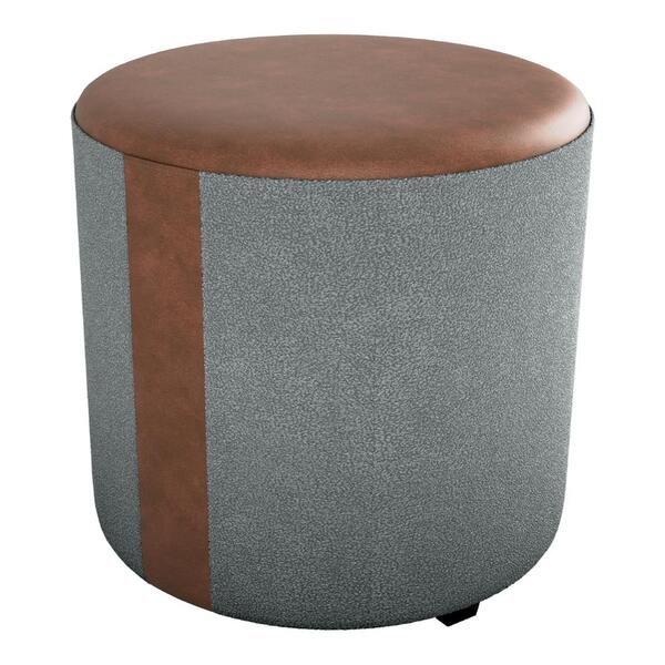 Puff Redondo Copenhage Corano Marrom Boucle Milani Store